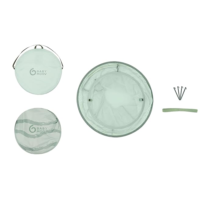 Babymoov Moov &amp Protect Anti-UV Cooling Beach Tent for Babies with Integrated Mosquito Net Portable Green Lagoon (Summer 2025 Edition)