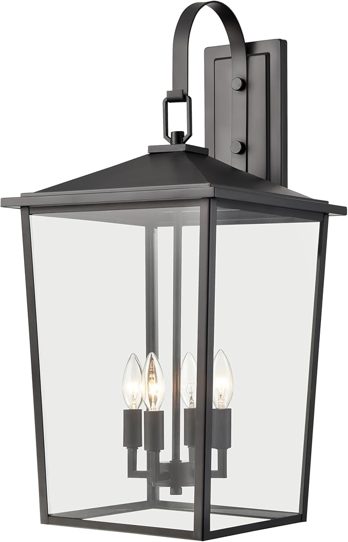 ML Lighting 2984-PBK Fetterton 4-Light Outdoor Wall Sconce in Powder Coated Black Finish