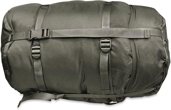 Military Style Compression Sack for Sleeping Bag –Large Nylon Foliage - Waterproof Stuff Sack w/Drawstrings - Compression Sacks for Backpacking Hiking Sports &amp Travel