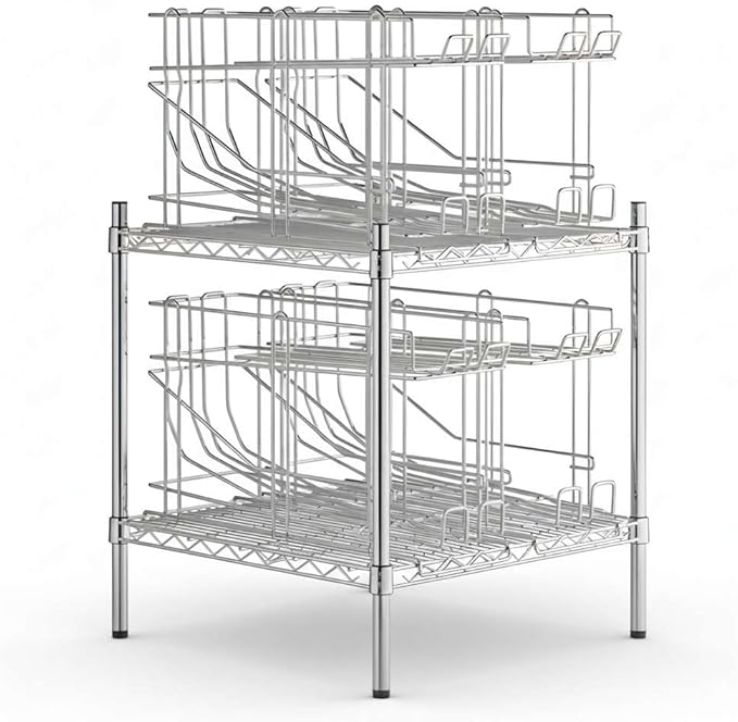 24 x 24 x 27 NSF Chrome Wire Shelf Kit with 4 FIFO Can Racks Adjustable Storage System
