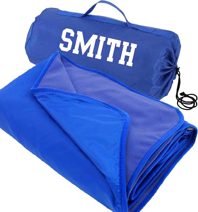 Threadart Personalized Outdoor Rainproof &amp Windproof Thick Stadium Blanket | for Camping Picnic Sports Festivals Football Baseball Concerts Parks Beach 55 x 79