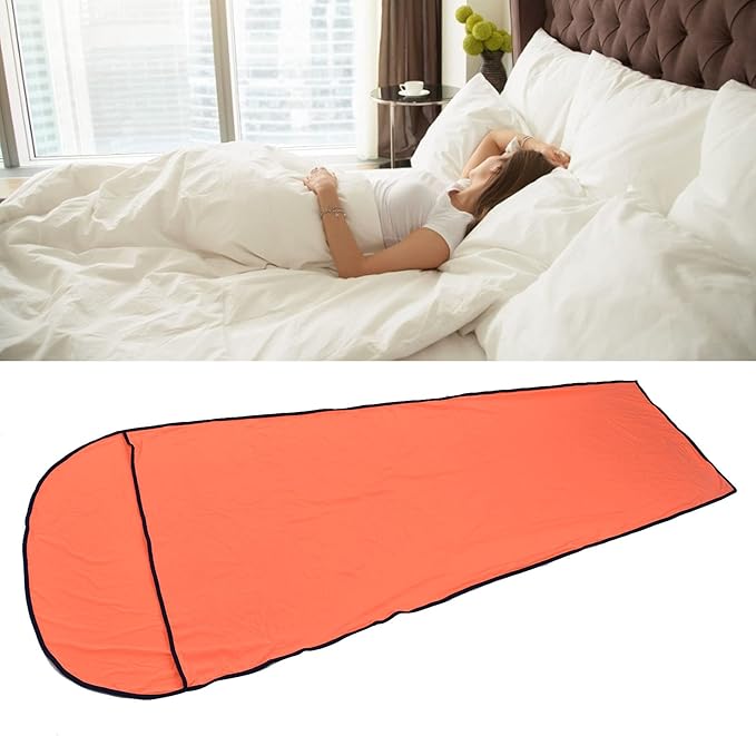 Sleeping Bag Liner Ultralight Polyester 200x80cm Compact Storage Bag - Multifunctional Elastic Design Breathable and Skin Friendly Ideal for Cold Weather Camping