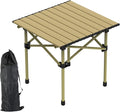 Folding Camping Table Portable Lightweight Carbon Steel Roll-up Picnic Table BBQ Desk with Carry Bag Heavy Duty for Outdoor Beach Camping Picnic Backyard Party Patio BBQ Fishing