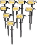 Fabrito Solar Spot Lights Outdoor 10 Pack [108Leds 4 Modes] Auto On/Off Spotlights IP67 Waterproof Landscape Lights for Tree Yard Patio Pool Pathway Driveway Warm White