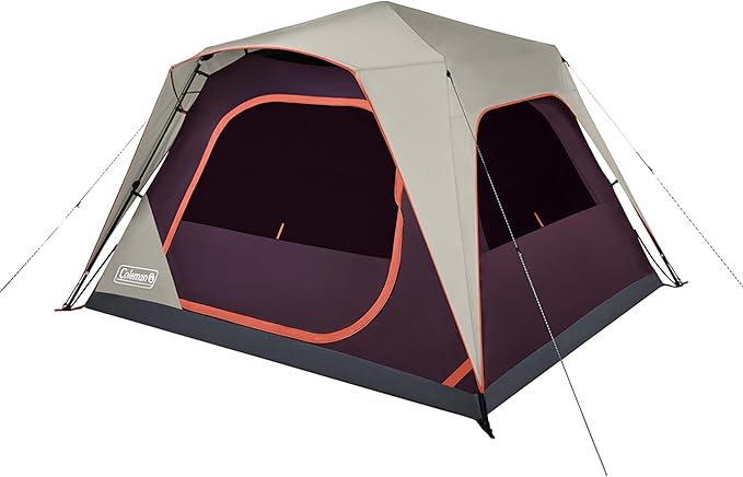 Coleman Skylodge Instant Tent with Rainfly 4/6/8 Person Family Tent Sets Up in a Minute Includes Pre-Attached Poles &amp Carry Bag Made of PFAS-Free Materials