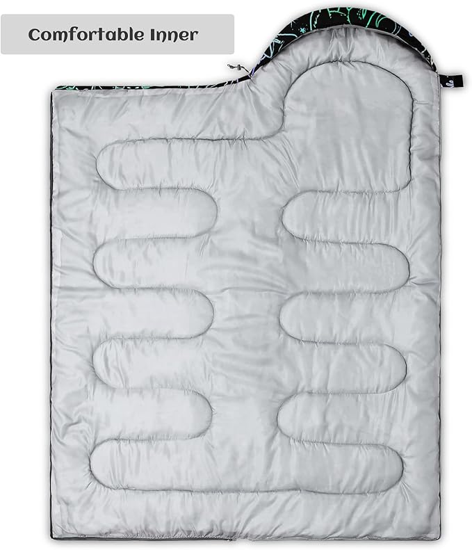 Sleeping Bags for Adults Youth Kids3D Printing Camping Sleeping Bag for Girls Boys Lightweight Waterproof Cold/Warm Weather Sleeping Bag for 3 Seasons