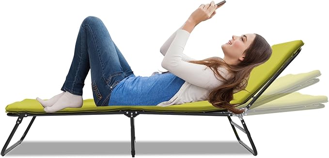 Camping Cot Outdoor Folding Cot Bed with Pad and Pillow for Adults Heavy Duty Sleeping Cot Portable Camp Cots for Camping Tent Travel Office 1200 D Layer Oxford Travel Camp Cots (Green)