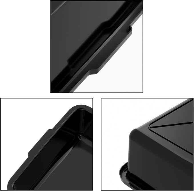 13 L 12-Pack Commercial Bus Boxes Plastic Bus Tubs 17.44 L x 13.03 W Open Top Storage Tote Black