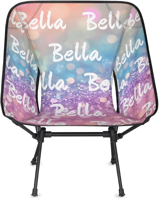 Custom Camping Chair Personalized Portable Backpacking Chair with Name Lightweight Folding Chair for Beach Hiking Rainbow