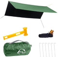 Wind Tour Portable Multifunctional Tent Footprint Traveling Awning Backpacking Tarp Rain Fly Waterproof Shelter Outdoor Camping Sun Shelter for Hiking Beach (Green-177236 in)