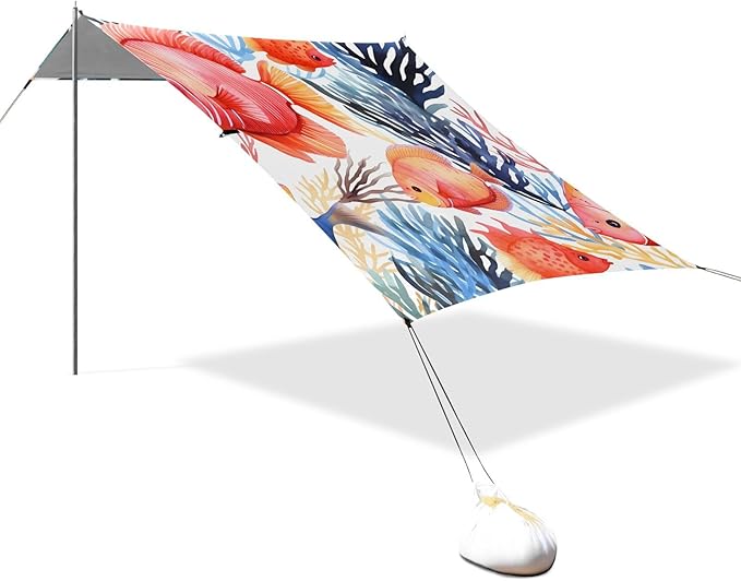 FishCamping Sun Shelters 9.2 x 10.5 FT Beach Canopy Tent Sun Shade with Carrying Bag for Camping Trips Fishing Backyard Fun or Picnics 21340072