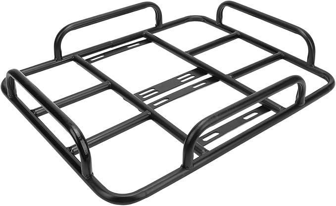 Universal Food Delivery Box Rack Rear Grille Heavy Duty Iron Bracket for Electric Bike and Motorcycle Sturdy Delivery Food Box Base with High Load Capacity