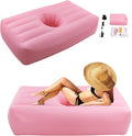 BBL Bed 72 x 40 Inflatable Mattress with Hole BBL Bed After Surgery for Sleeping Ergonomics PVC Pregnancy Bed Inflatable Mattress Air Mattress for Camping Traveling Hiking (Pink)
