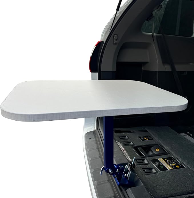 HKTE Car Tailgate Table for SUVs and Vans Multi-Functional Folding Camping Table for Cars Ideal for Outdoor Activities Road Trip Travel and Tailgating
