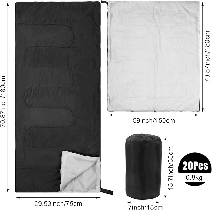 Peryiter Sleeping Bags Bulk for Homeless People Adults Camping Sleeping Bags for Warm or Cold Weather Waterproof Lightweight Camping Essentials Gear Accessories for Hiking Travel Outdoor