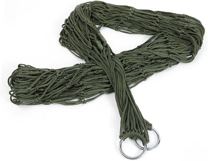 VANZACK 2pcs Outdoor Nylon Rope Hammock Portable Mesh Hanging Bed for Camping Hiking and Leisure Army and Breathable Design
