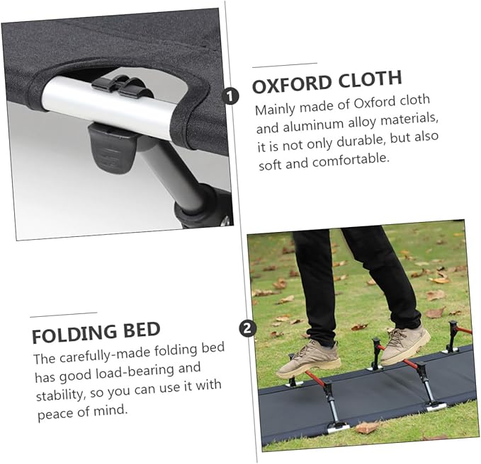 BESPORTBLE Portable Folding Camping Cot Lightweight Outdoor Bed for Guests Easy Storage Design for Camping Hiking and Beach Trips