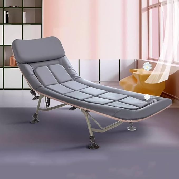 Raised Pillow Design Camping Cot for Adults Portable Folding Bed for Sleeping Tent Cot with Super Soft Removable Mattress