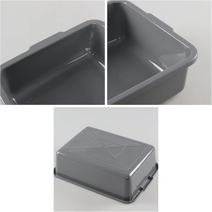 Farmoon 5 Pack Food Service Bus Tub 8 L Small commercial wash tote Grey restaurant dish pan