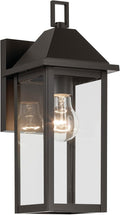 Kichler Prin 1-Light Outdoor Wall Light Updated Traditional Light with Clear Glass in Olde Bronze for Porch Patio or Garage (14 x 5.75) 59157OZ