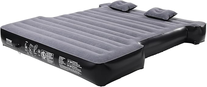 VEVOR Truck Bed Air Mattress for 5.5-5.8 ft Full Size Short Truck Beds Inflatable Air Mattress Bed with 12V Air Pump 2 Pillows Carry Bag for Silverado RAM F Series Sierra Titan Tundra