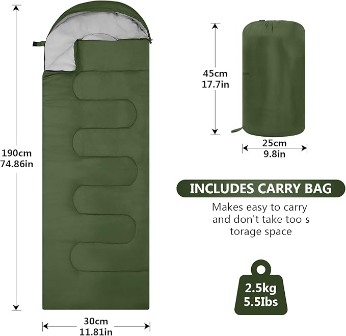 Sleeping Bags Lightweight Camping Sleeping Bag for Adults Kids Hiking Outdoor Travel Cold Weather &amp Warm