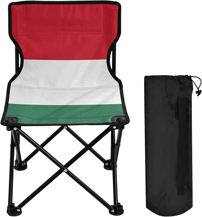 DOMIKING Hungarian Flag Kids' Portable Camping Chairs for Outdoor Beach Chairs with Carry Bag Folding Chair for Hiking Camping Travel