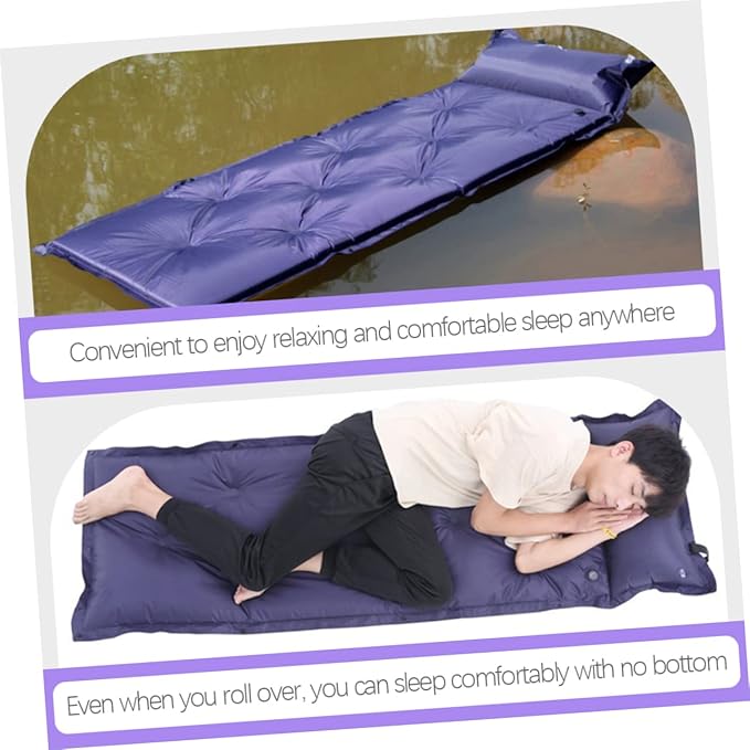 YARNOW Dampproof Inflatable Sleeping Mat Convenient Camping Pad for Travel Ergonomic Design for Optimal Comfort Portable Compact for Hiking Backpacking and Outdoor Activities