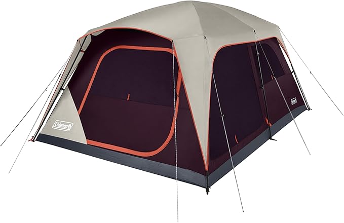 Coleman Skylodge 10-Person Family Tent Weatherproof XL Tent with Rainfly &amp Room Divider Fits 4 Queen-Sized Airbeds Made of PFAS-Free Materials