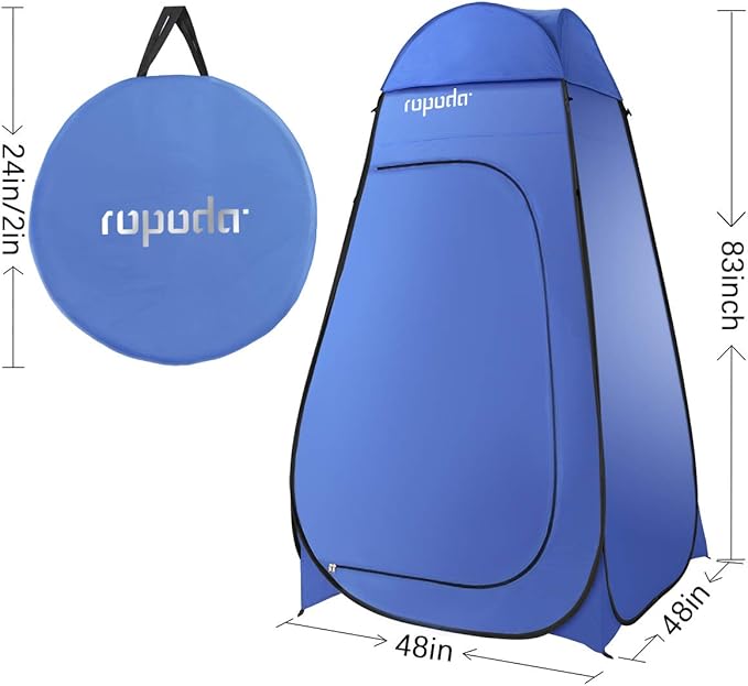 ROPODA Pop Up Tent 83inches x 48inches x 48inches Upgrade Privacy Tent Porta-Potty Tent Includes 1 Removable Bottom 8 Stakes 1 Removable Rain Cover 1 Carrying Bag