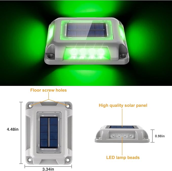 T-SUN Solar Deck Lights 12 Pack Driveway Solar Lights Outdoor Halloween LED Dock Light IP65 Waterproof Ground Deck Light for Sidewalk Step Garden Pathway