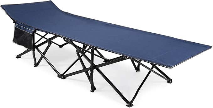 REDCAMP Oversized Heavy Duty Camping cots for Adults 500lbs Extra Wide Tall Portable Sleeping Cots XL Cots for Outdoor or Indoor Office Blue