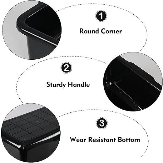 32 L Commercial Bus Tub Large Plastic Bus Box Black 4 Pack