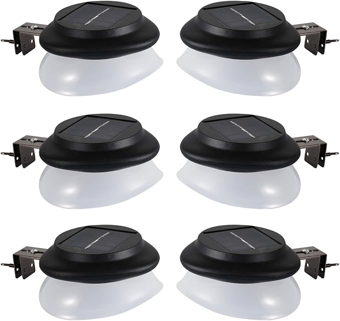 Solar Gutter Lights Outdoor 9 LED Super Bright Waterproof Wireless Security for Garden Wall Yard Deck