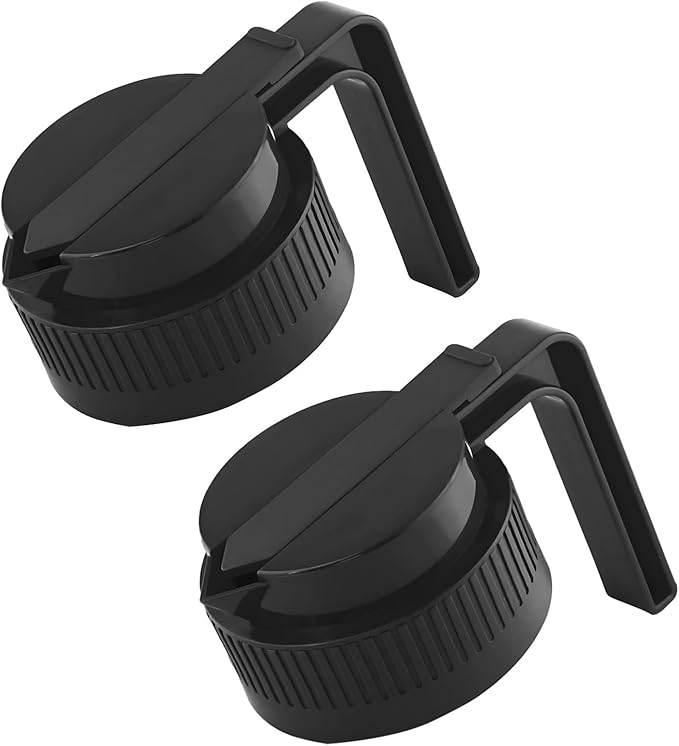 2 Pack Pour Spout Lids for Wide Mouth Jars Plastic Dispenser Cold Brew Syrup 4.13 in Height Black