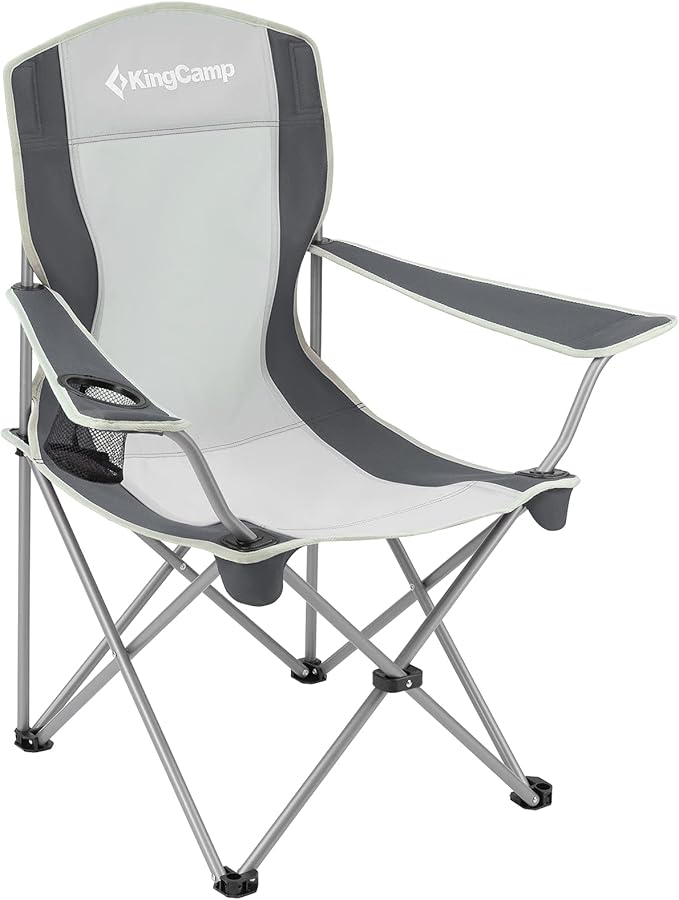 KingCamp Lightweight Camping Chair Folding Chairs for Outside Bag Chairs for Adults Outdoor Portable Quad Chair for Sports Hiking Fishing Picnic with Cup Holder