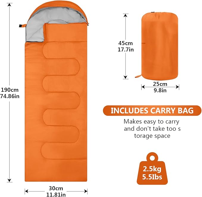 Sleeping Bags Lightweight Camping Sleeping Bag for Adults Kids Hiking Outdoor Travel Cold Weather &amp Warm