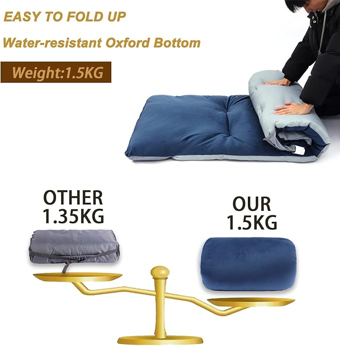 Gehannah Thick Camping Sleeping Pad Soft Comfortable Microfiber Camping Cot Pads for Adults Lightweight Foldable Sleeping mats for Traveling Hiking Backpacking Traveling