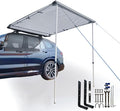 DANCHEL OUTDOOR Car Awning 8.2x9.8ft Roof Rack Pull-Out Sun Shelter Canopy Waterproof 4x4 Vehicle Side Overland Awning Camping Gray
