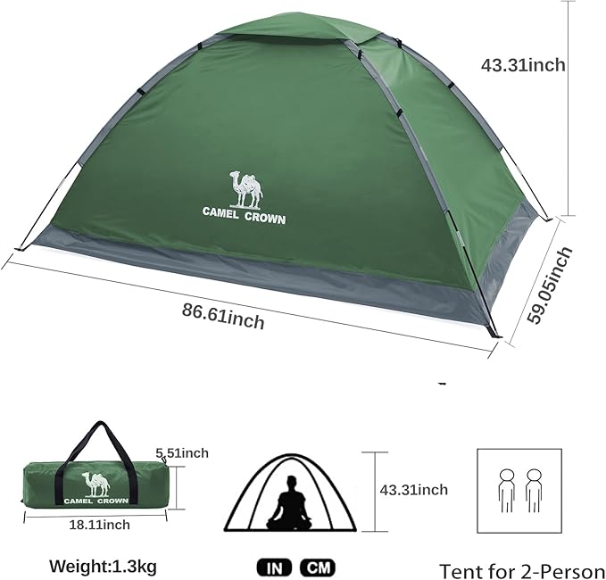 CAMEL CROWN Tents for Camping 2/3/4/5 Person Camping Dome Tent WaterproofSpacious Lightweight Portable Backpacking Tent for Outdoor Camping/Hiking