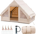 KOTEK Inflatable Camping Tent with Pump Easy Setup Air Glamping Tents for 4-6 Persons Inflatable Cabin Tent with Mesh Windows &amp Doors 4 Season Blow up Tent Portable with Carry Bag