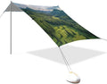 Forest Landscape Pattern Beach Tent Sun Shelter 9.2' x 10.5' Beach Canopy with 4 Sandbags 4 Stability Poles Sand Shovels - Tent Canopy for Beach Camping Fishing Picnics