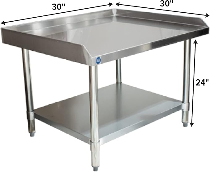 NSF Certified 18 Gauge Heavy Duty Stainless Steel Equipment Grill Stand with Undershelf for Kitchens Utility Rooms Caterers &amp Auto