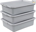 Wekioger 3 Pack Bus Tubs Commercial 13 L Meat Tubs with Lids Silver Grey