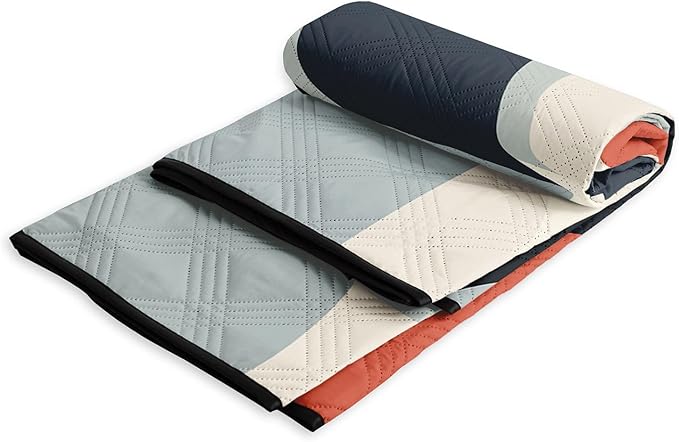 Outdoor Picnic Blanket Portable Ultrasonic Waterproof Picnic Geometry Cartoon Printed Camping Beach Mat for Sand and Wet Grass Hiking (Geometry L