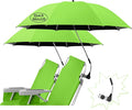 2PCS UPF50+ Chair Umbrella with 360°Universal Adjustable Clamp Beach Chair with Umbrella Beach Umbrella with UV Protection for Outdoor Camping Patio Chairs Wheelchair Trolley (Green Not