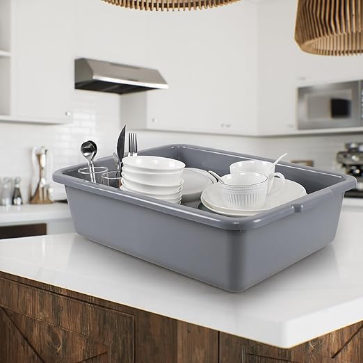 23 L Large Commercial Bus Tub Restaurant Plastic Bus Box Gray 4 Packs