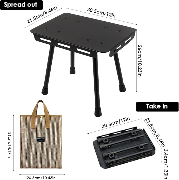 Portable Folding Table - Foldable Camping Table Sturdy Picnic Desk | Multi-Purpose Outdoor Utility Station Lightweight Setup for Beach Hiking Travel Backyard Adventure Dining Events