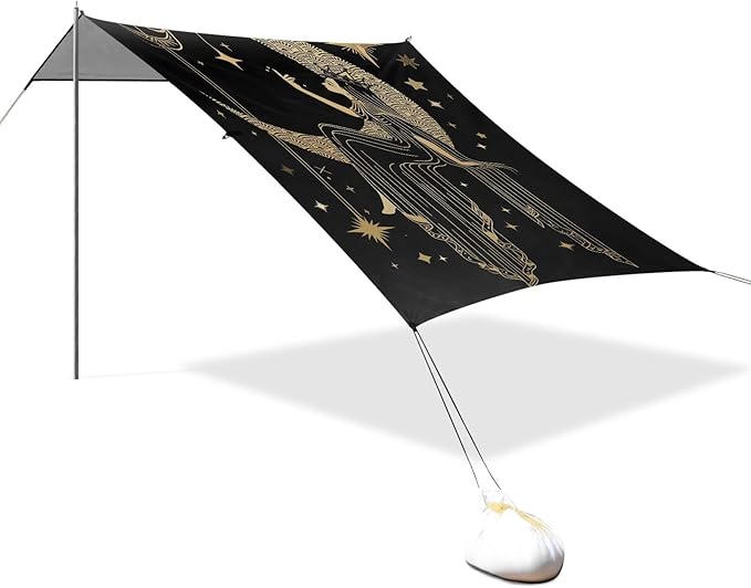 Camping Sun Shelters Queen on The Moon in Starry Sky Beach Canopy 126 * 110.2in