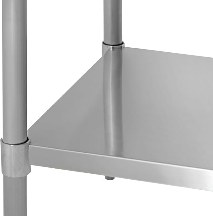 Kratos Stainless Steel Kitchen Prep Table 96x24 with Undershelf NSF Worktable for Restaurants - 18ga/430SS (28W-074)